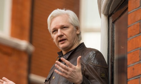Julian Assange gesturing as he speaks