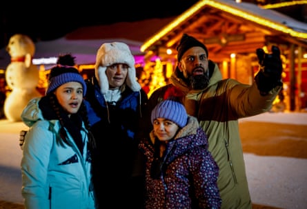 Elodie Bains as Fern, Morgana Robinson as Hannah, Sophia Hussain as Layla and Guz Khan as Arslan in Stuffed.