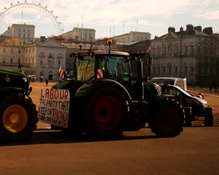 Tractors protesting Labour's inheritance tax policy in London