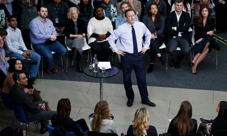 David Cameron holding a Q&amp;A on the EU at the O2 HQ in Slough