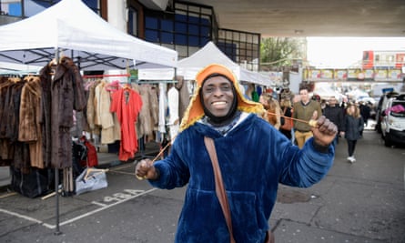 Frank Akinsete in Portobello market