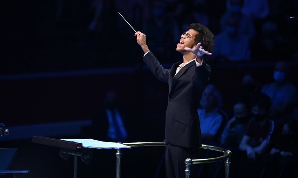 High energy … Jonathon Heyward conducts the National Youth Orchestra of Great Britain’s Prom at the Royal Albert Hall.