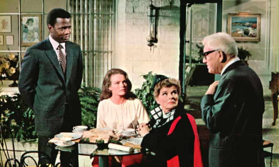 Sidney Poitier, Katharine Houghton, Katharine Hepburn and Spencer Tracy in Guess Who’s Coming to Dinner, 1967.