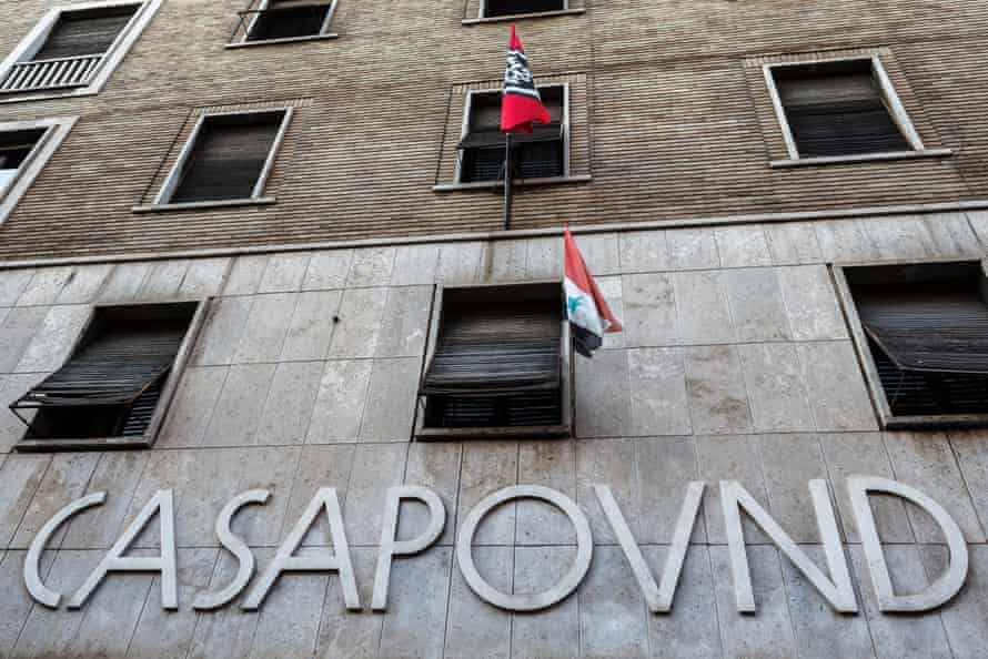 CasaPound's headquarters in a former government office building in Rome.