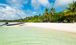 Providencia island beach and boat