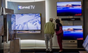 Shoppers browse Samsung televisions in San Carlos, California