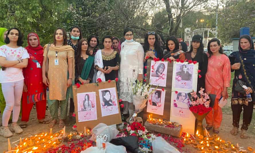 Trans people at the candlelight vigil in the memory of those killed in March in Pakistan’s capital.