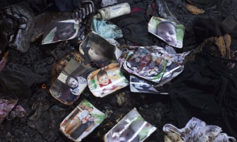 Family possessions following the fire in the Palestinian village of Duma, West Bank, suspected to have been set by Jewish extremists. The fire killed an 18-month-old Palestinian child, injured both parents and a four year old brother. 