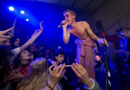 The band HMLTD perform at the White Hotel in 2018.
