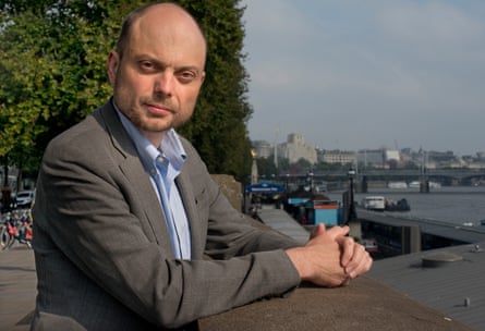 Vladimir Kara-Murza posing by the river on London's Embankment