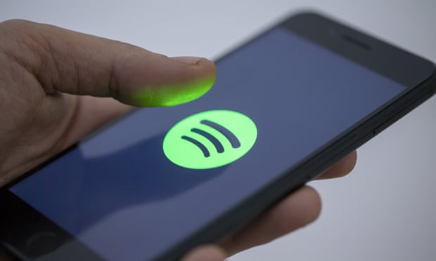 Spotify displayed on a smart phone.