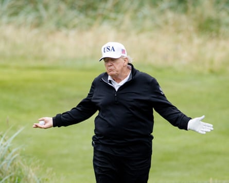 Trump on a golf course.