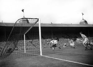 Bolton’s William Moir flicks a header beyond Blackpool keeper Farm and into the net.