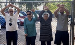 The Maghames family in the Darwin detention centre, August 2021: (L-R) Yaghob, Hajar, Malakeh and Abbas.