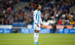 Demeaco Duhaney seen here during his second appearance for Huddersfield Town, against Leeds in the Championship.