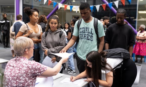 Students at The City of London Academy in Southwark receive their A-Level results