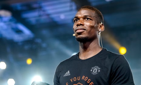 Paul Pogba during a Manchester United promotional event in Shaghai, where they are scheduled to play Tottenham Hotspur on Thursday in a pre-season friendly