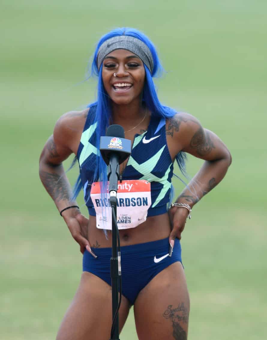 Richardson at the USATF Golden Games and World Athletics Continental Tour event in California, in May.