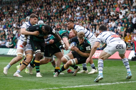 Alex Coles scores his side’s third try as Northampton open up a gap against Castres.