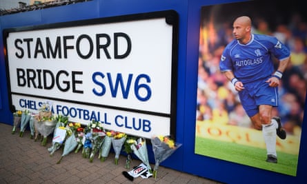 Floral tributes at Stamford Bridge for the former Chelsea striker and manager Gianluca Vialli after his death aged 58.