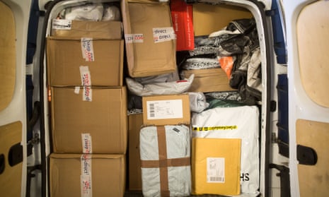 A packed Hermes delivery van