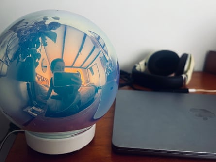 A laptop and headphones