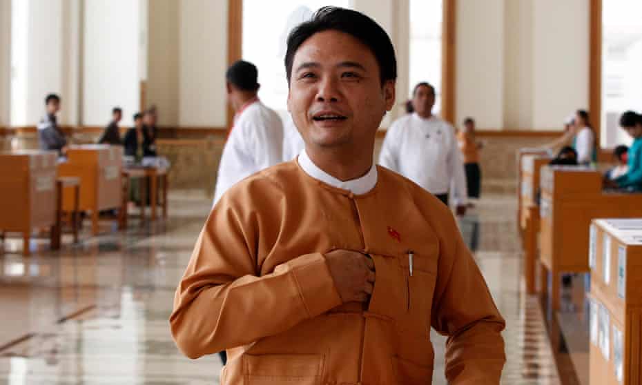 Former NLD lawmaker and hip hop artist Phyo Zayar Thaw in Myanmar’s Union Parliament in 2016.