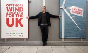 Actor Peter Capaldi at Westminster tube station where Greenpeace, WWF and the Marine Conservation Society have launched a new campaign supporting offshore wind as the future for UK energy