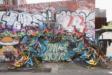 A mural made with oBikes