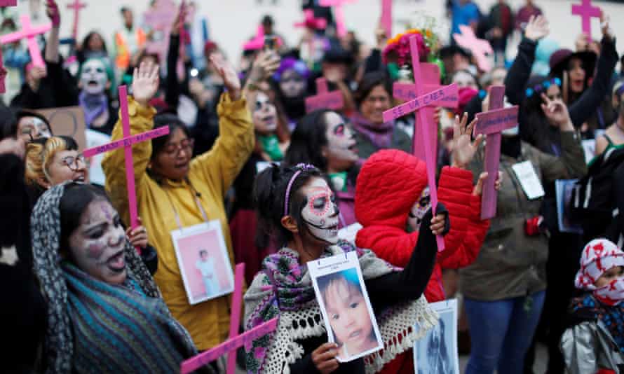 A protest against femicide and violence against women in Mexico City, November 2019