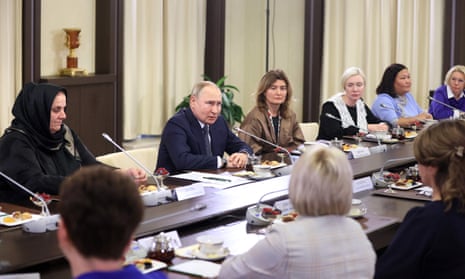 Vladimir Putin participates in a meeting with mothers of Russian soldiers.