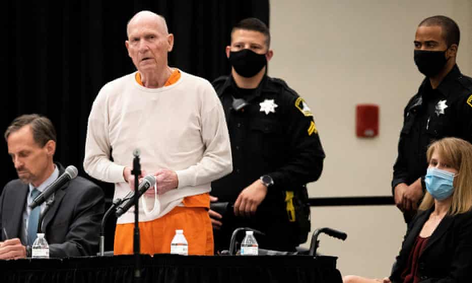 Joseph James DeAngelo, known as the Golden State Killer, rises to make a brief apology to his victims.