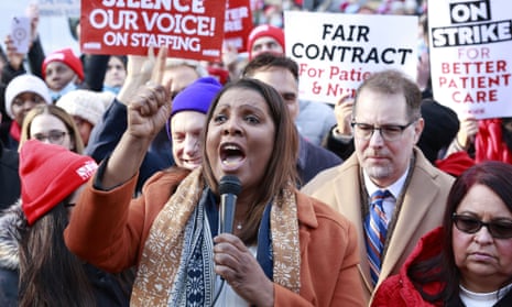 New York Attorney General Letitia James speaks at a nurses strike and rally outside of Mount Sinai Hospital on Monday, January 9, 2023 in New York City.