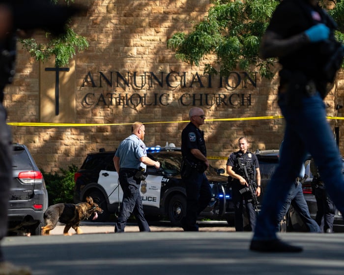 Tim Walz says deadly Minneapolis school shooting 'unthinkable but all too common' – video