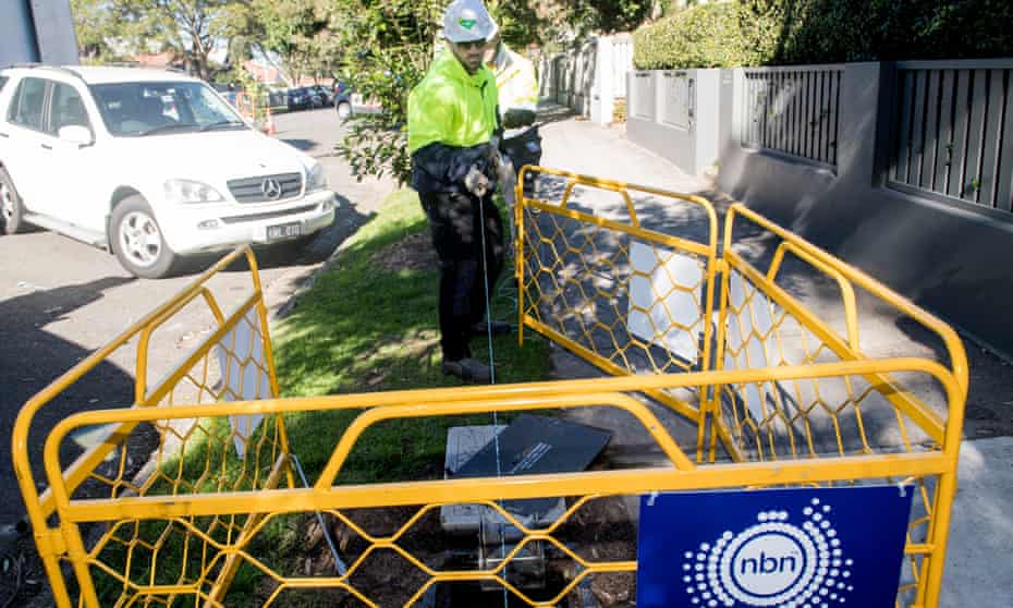 Contractors working with the rollout of the NBN