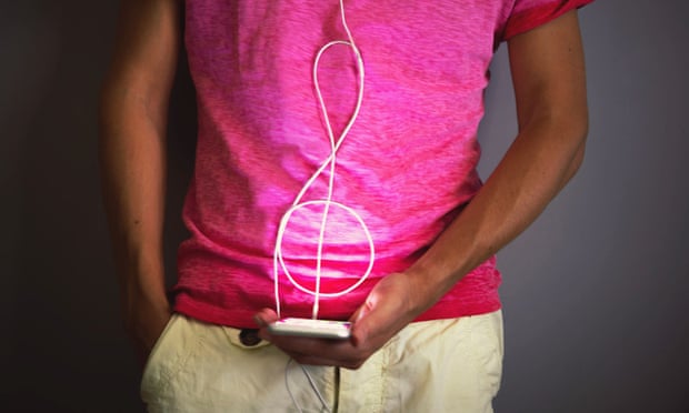 Person listening to Spotify