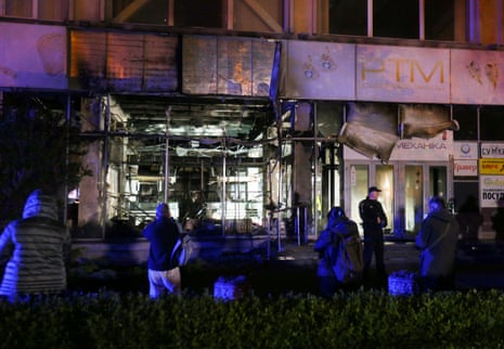 بقایای پهپاد بر روی یک مرکز تجاری و اداری سقوط کرد و منجر به آتش سوزی شد.  مقامات اوکراینی گزارش دادند که در این حادثه به کسی آسیب نرسیده است.