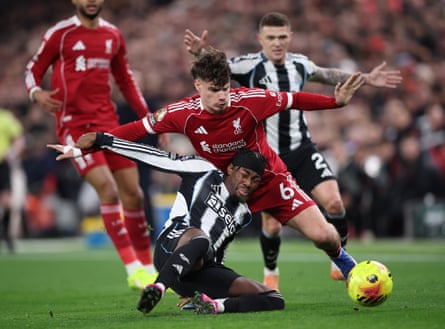 Milos Kerkez tries to support possession nether unit from Newcastle’s Anthony Elanga successful January 2026