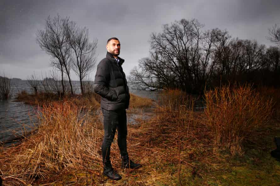 Steven Caulker pictured at Loch Leven in 2018 during his time as a Dundee player