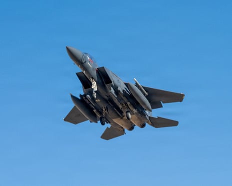A US air force F-15E aircraft in flight