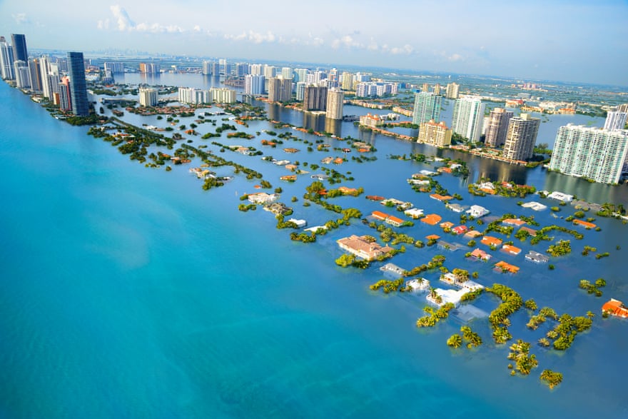 A potential scenario of future sea level rise in South Beach, Miami, Florida, USA.