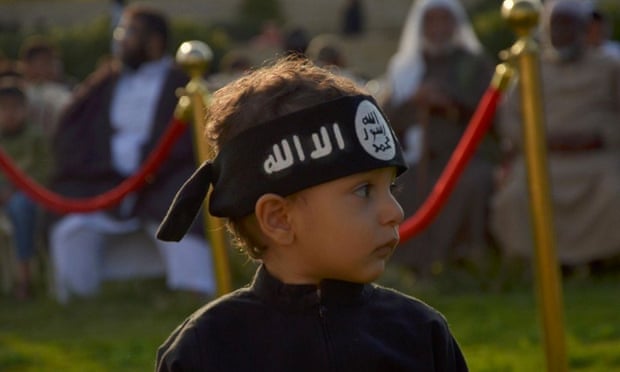 An image from Twitter purporting to show an Isis ‘child radicalisation program’ in Sirte, Libya.