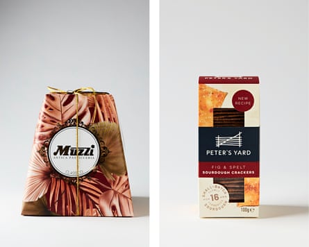 Muzzi pandoro (left) and Peter’s Yard crackers.