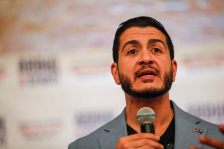 a man holding a microphone