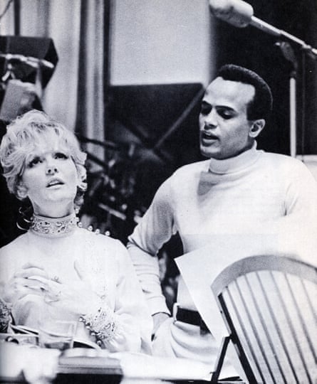 recording with Petula Clark and Harry Belafonte together in a recording studio (Photo by GAB Archive/Redferns)