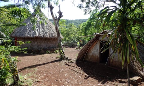 Traditional house construction on the island of Aneityum.
