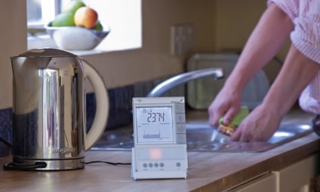 A smart meter in use in a kitchen