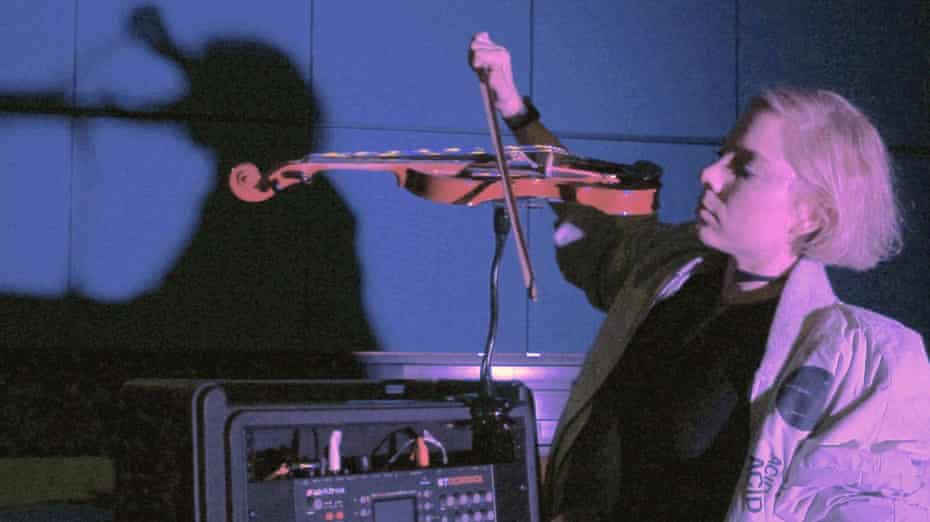 Musician Lia Mice plays her one-handed violin