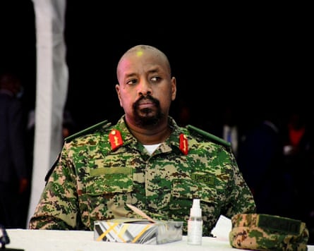 Muhoozi Kainerugaba looks on during his birthday party in Entebbe in May 2022.