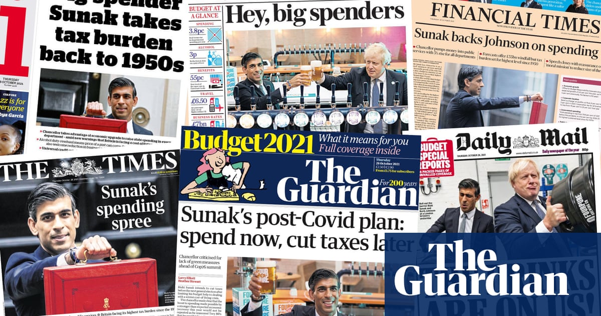 ‘Hey, big spenders’: what the papers say about Sunak’s 2021 autumn budget